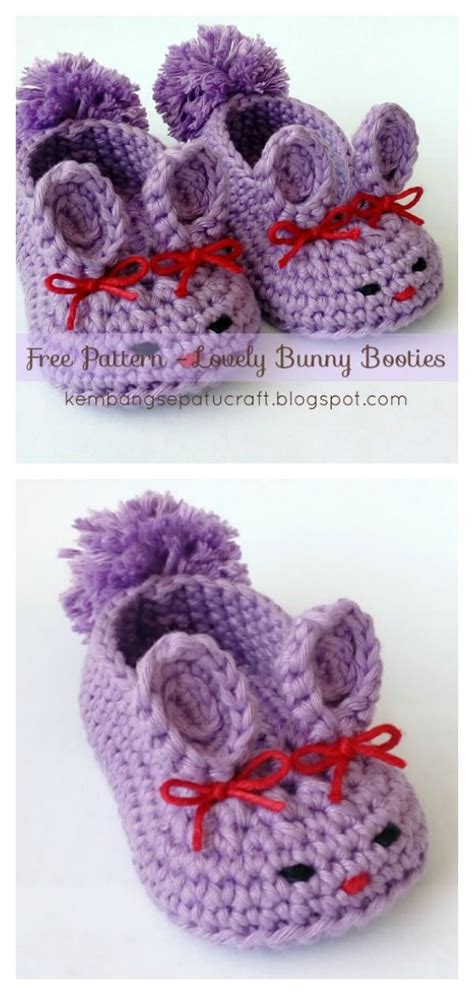 Bunny Slippers Free Crochet Pattern | Crochet booties, Crochet baby ...