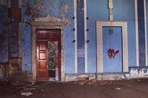 Old Abandoned Building with Broken Glass. Deserted Ancient Residential Building. Forgotten ...