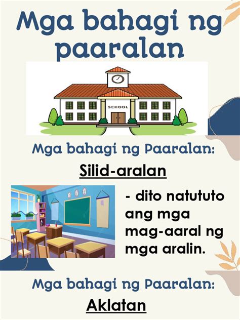 Mga Bahagi ng Aking Paaralan | PDF