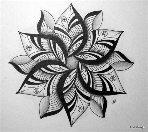 Lotus Flower Drawing Top View