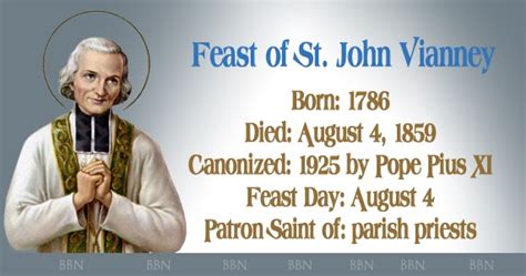 Saint August 4 : St. John Vianney : Patron of #Confessors and #Parish #Priests