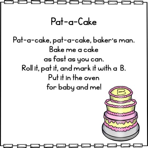 Pocket Chart Poem Pat-a-Cake Nursery Rhyme | Made By Teachers