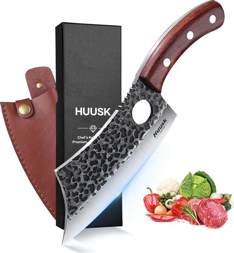 Amazon.com: Huusk Japan Knives, Viking Knife with Sheath, Meat Cleaver Knife for Meat Cutting ...