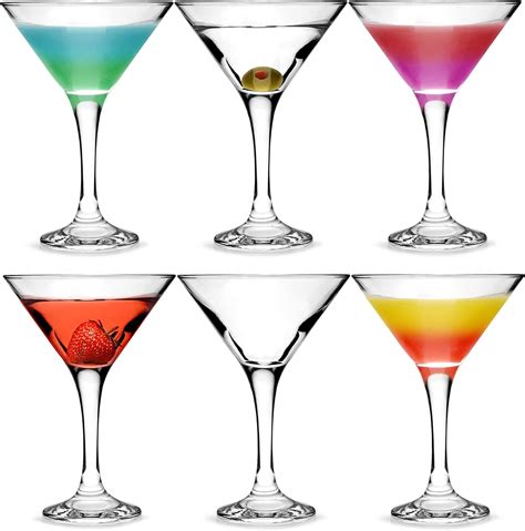 Amazon.com | City Martini Cocktail Glasses 6oz / 175ml - Set of 6: Martini Glasses