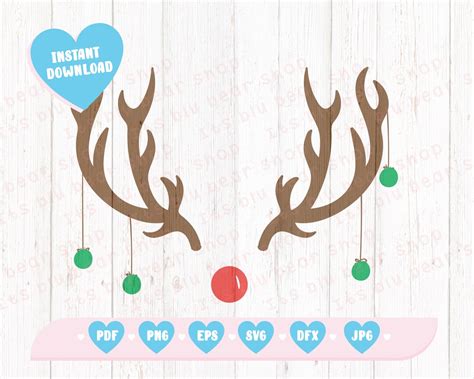 Rudolph Svg Reindeer SVG Antlers Svg Christmas Svg Digital - Etsy