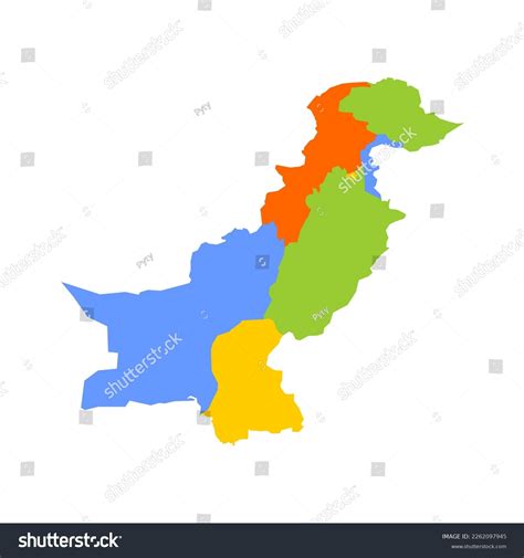 Pakistan Political Map Administrative Divisions Provinces Stock Vector ...