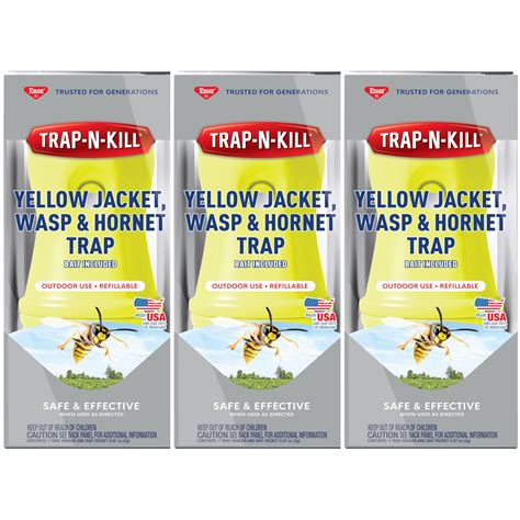 (3 Pack) Enoz Trap N Kill Yellow Jacket Hornet and Wasp Trap with Bait ...