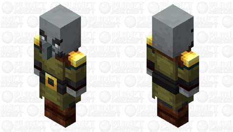 The Captain Illager (Pillager) (Armor Gold) (Retexture) (ver.2) Minecraft Mob Skin