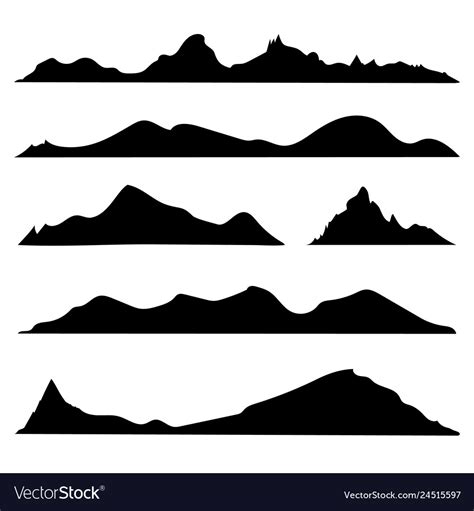 Black and white mountain Royalty Free Vector Image