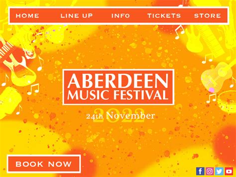 Aberdeen music festival homepage on Behance