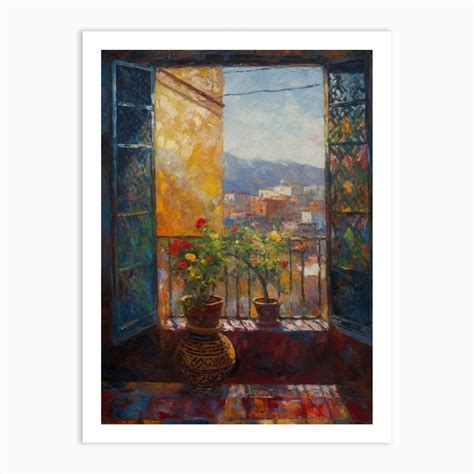 Window View Of Marrakech In The Style Of Impressionism 4 Art Print by ...