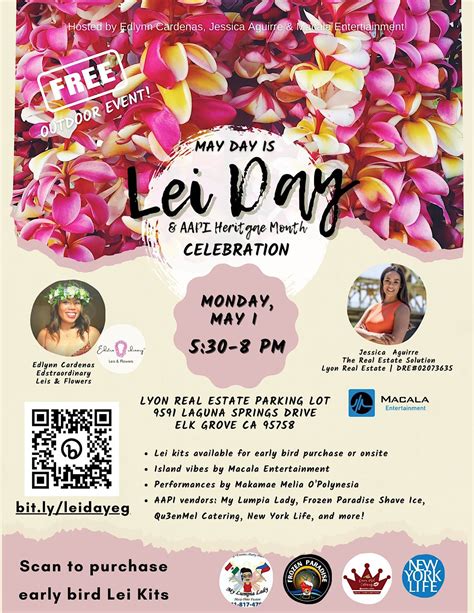 Lei Day & AAPI Heritage Month Celebration, 9591 Laguna Springs Dr, Elk Grove, May 1 2023 ...