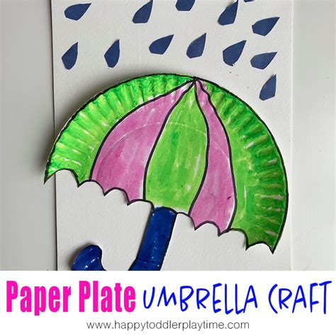 Paper Plate Umbrella Craft - HAPPY TODDLER PLAYTIME