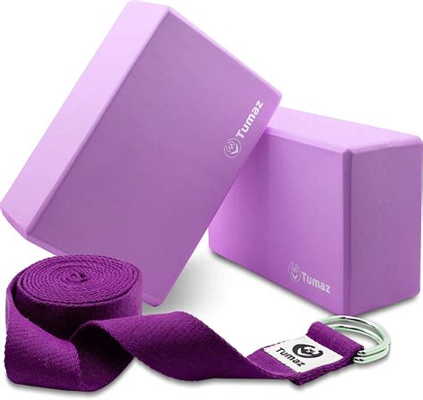 Tumaz Yoga Blocks 2 Pack with Strap, Lightweight Foam Yoga Blocks ...