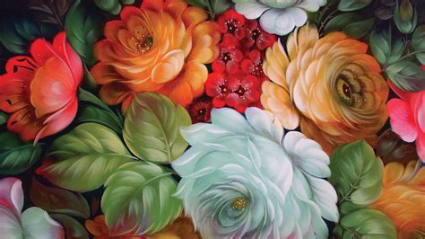 Art Paintings Flowers Bouquet High Resolution HD desktop wallpaper : Widescreen : High ...