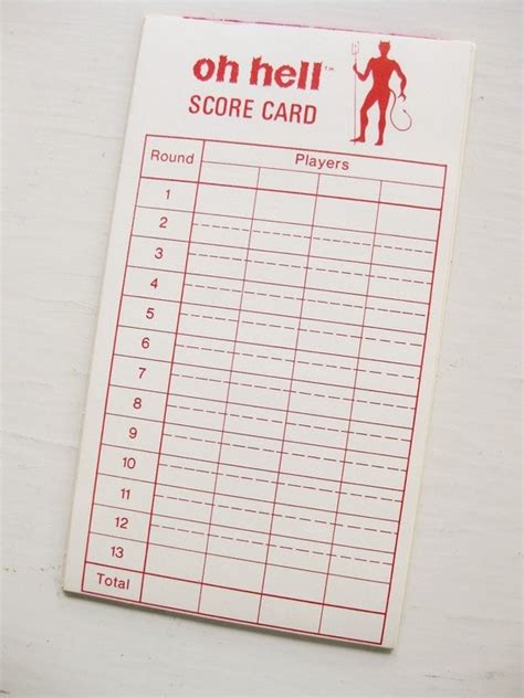 Items similar to Vintage "oh hell" Score Card pad. 18 pages on Etsy