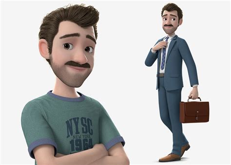 Cartoon Man Rigged | 3D model | Cartoon man, Girl cartoon, Family cartoon