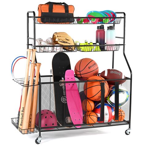 Ball Rack For Garage - Indoor & Outdoor Garage Ball Organizer Holder ...