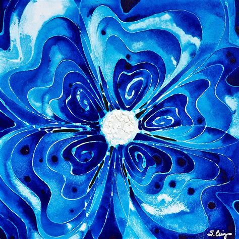 'New Blue Glory Flower Art' Art Print by Sharon Cummings | Abstract flower art, Blue flower art ...