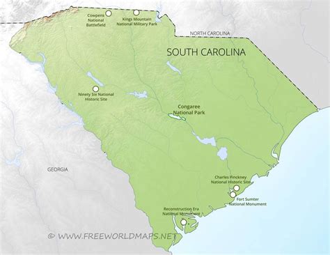 National Parks In South Carolina Map