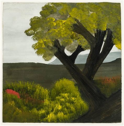 Frank Walter - Landscape with Large Tree and Red Highlights For Sale at ...