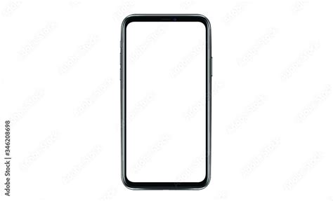 Smartphone with a blank screen lying on a flat surface. High Resolution Vector illustration of ...