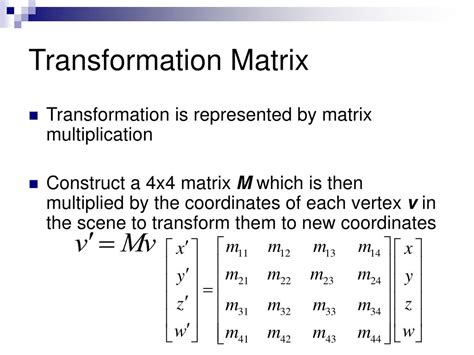 Rotation Transformation Matrix