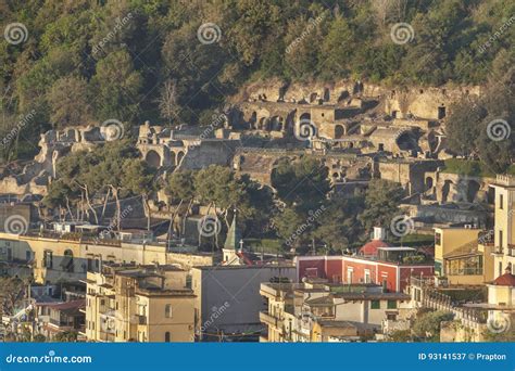 Ruins of town Baiae stock image. Image of buildings, scenery - 93141537