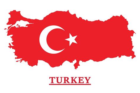 Turkey National Flag Map Design, Illustration Of Turkey Country Flag ...