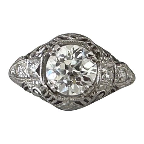 Art Deco Diamond Filigree Ring at 1stDibs