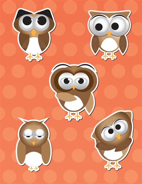 set collection cute owl sticker 14905339 Vector Art at Vecteezy