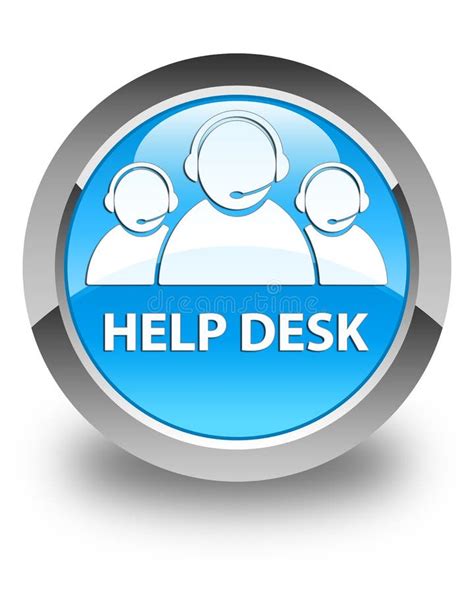 Help Desk (customer Care Team Icon) Glossy Cyan Blue Round Button Stock ...