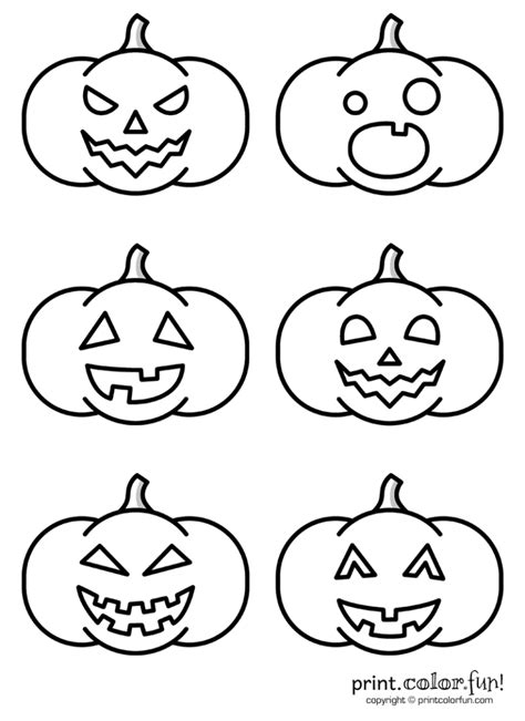 Free Coloring Pages Pumpkin Faces