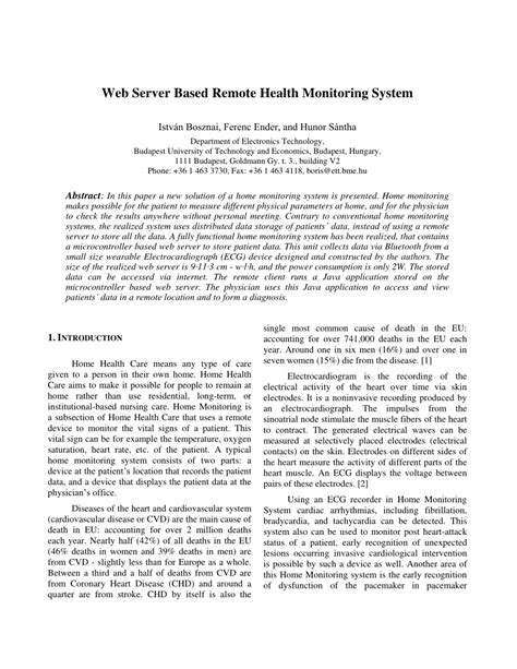 (PDF) Web server based remote health monitoring system