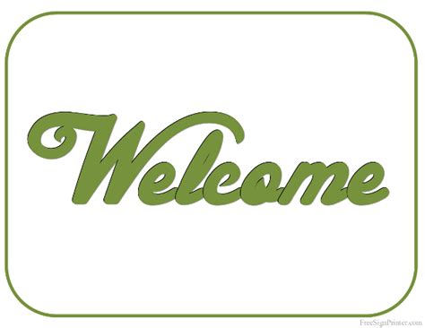 Printable Welcome Sign