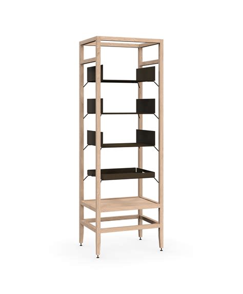Volitare Bookcase Shelving unit, 3-Shelf+Tray 24 In White/Brz | coquo