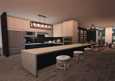 Modern Bloxburg Kitchen. | Small modern kitchens, Big kitchen ideas, Small house layout