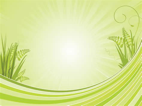 Green Lines and Plants Powerpoint Templates - Green, Nature Backgrounds