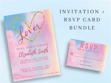 Lover Bridal Shower Invitation & RSVP Card Bundle Taylor Swift Theme ...