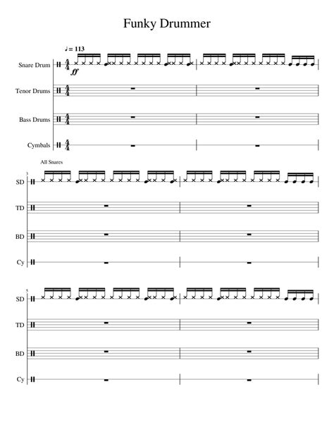 Funky Drummer sheet music for Percussion download free in PDF or MIDI