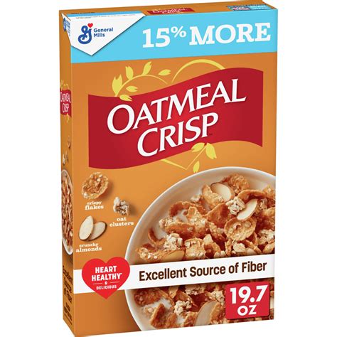 Oatmeal Crisp Breakfast Cereal with Almonds & Oat Clusters, Whole Grain ...