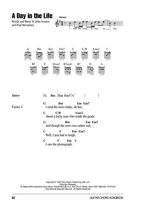 A Day In The Life by The Beatles - Guitar Chords/Lyrics - Guitar Instructor