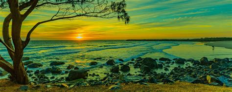 2560x1024 Beautiful Beach Sunset 2560x1024 Resolution Wallpaper, HD Nature 4K Wallpapers, Images ...