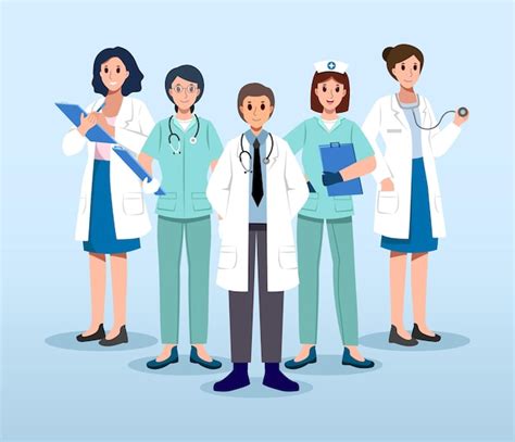 Premium Vector | Medical team doctor and nurse assistant cartoon ...