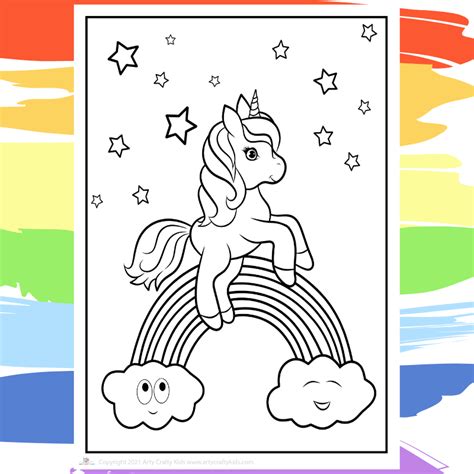 Rainbow unicorn coloring pages - kizaaustralia