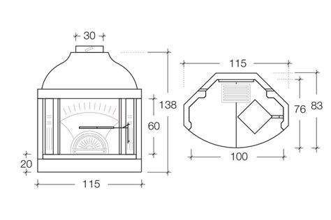 Refractory Wood Burning Fireplace Insert Ecomax 105