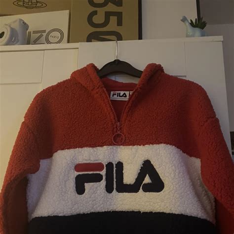 FILA fleece hoodie 🤩 Rare / colour block Women’s... - Depop