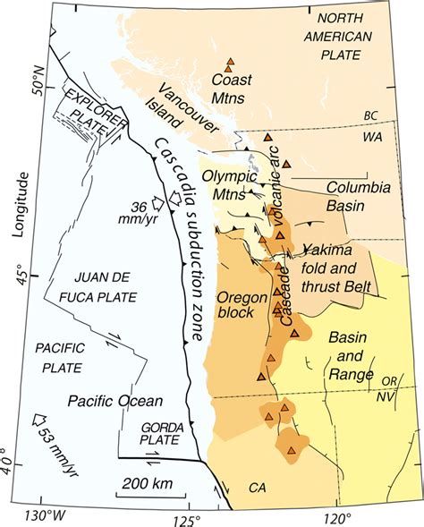 Cascadia Fault Map