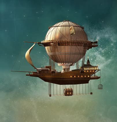 Magic Steampunk Airship Stock Photo - Download Image Now - iStock