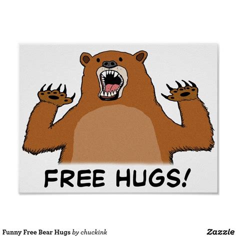 Funny Free Bear Hugs Poster | Cartoon posters, Person cartoon, Hug cartoon